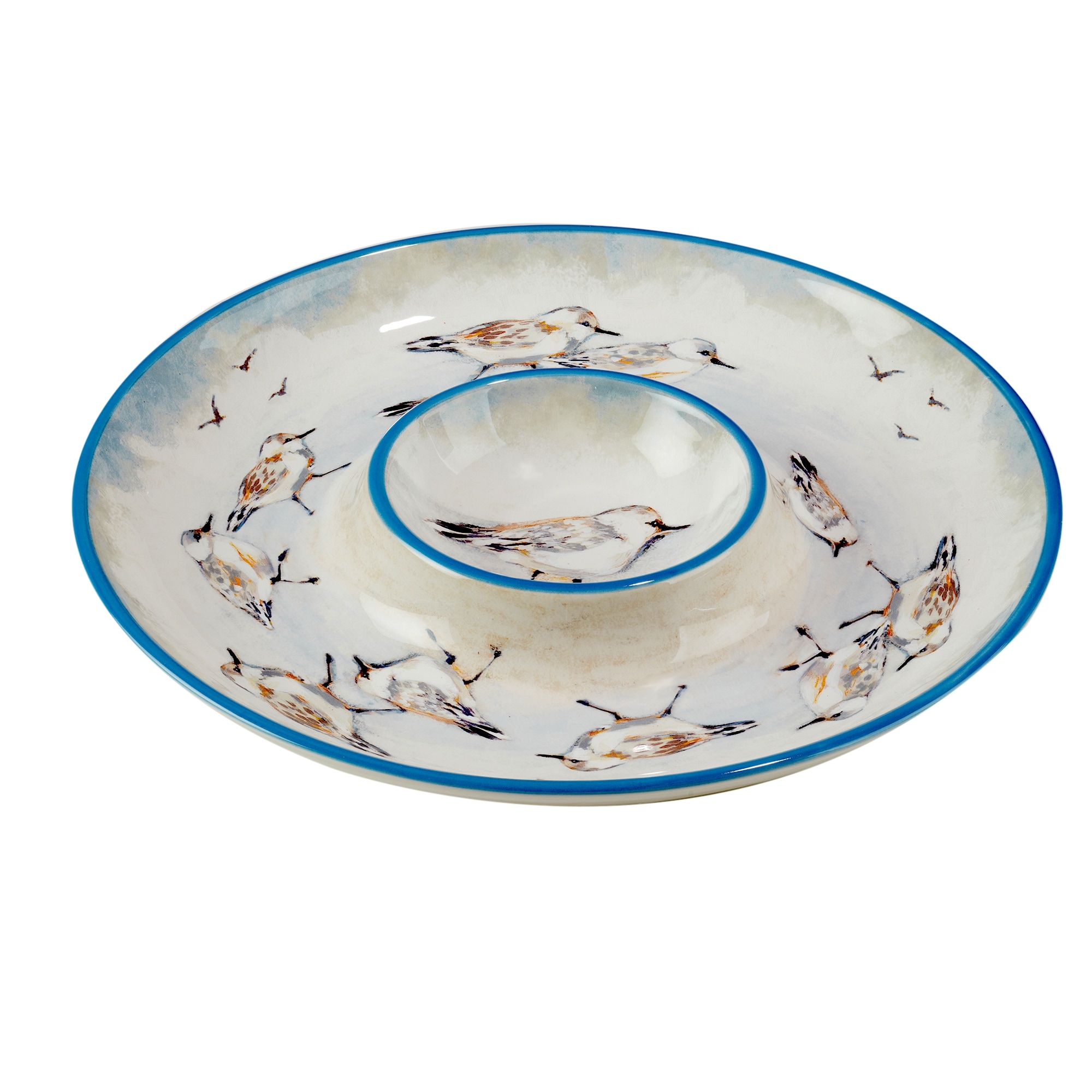 Certified International Shorebirds Chip and Dip - 13.5" Diam x 1.75"