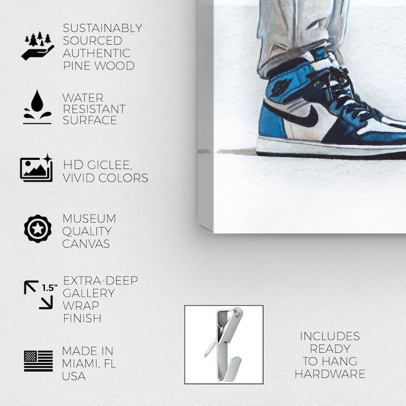 Wynwood Studio Fashion and Glam A Cool Couple Blue and Modern & Contemporary Wall Art Canvas Print