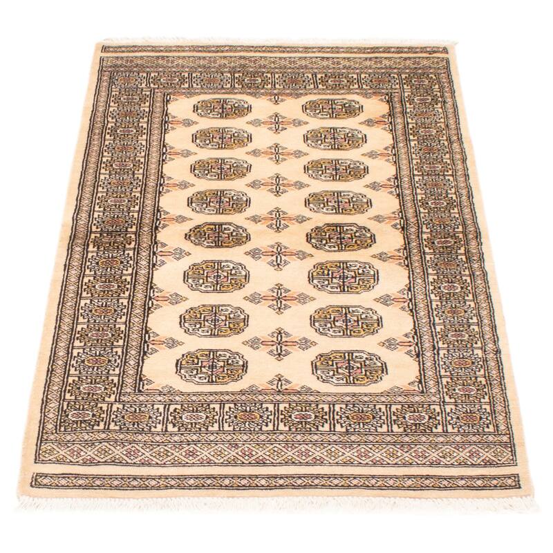 ECARPETGALLERY Hand-knotted Peshawar Bokhara Beige Wool Rug - 3'2 x 5'7