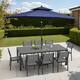 Option Set of 11 - Grey Table with Navy Blue Umbrella