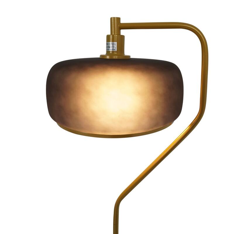 Light luxury gold floor lamp with shade and foot switch
