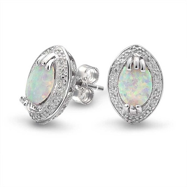 Bling Jewelry Victorian Style Imitation White Opal October Bling Jewelry Victorian Style Imitation White Opal October Birthstone Stud Earrings 925 Sterling Silver 14mm