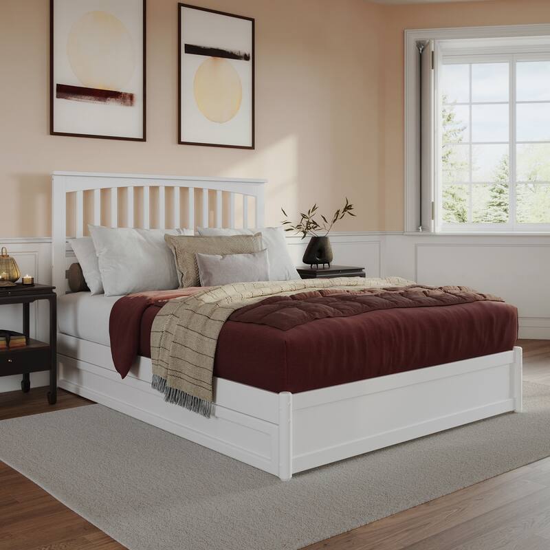 Everett Platform Bed with Panel Footboard and Twin XL Trundle
