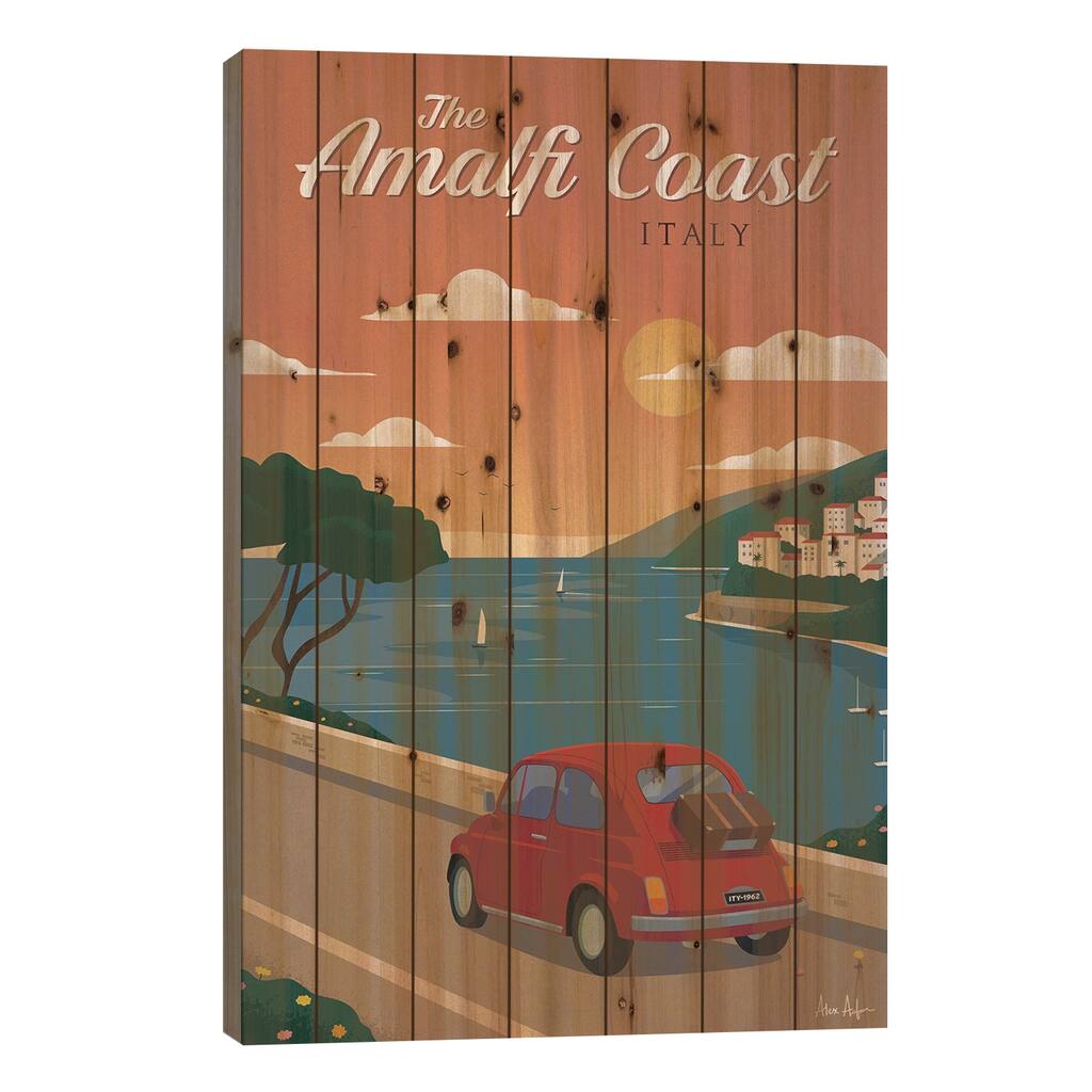 Amalfi Coast Print On Wood by IdeaStorm Studios - Multi-Color