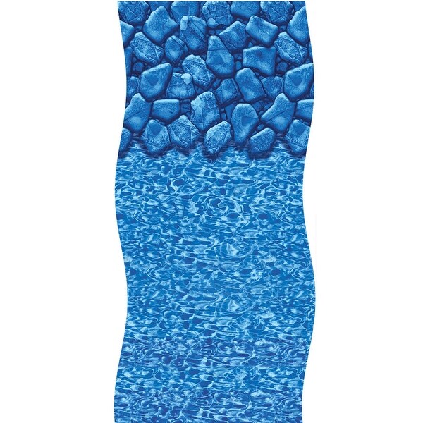 18' Blue Boulder Swirl Round Overlap Above Ground Swimming Pool Liner - N/A
