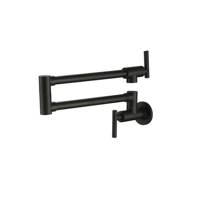 Wall Mounted Pot Filler Kitchen Faucet Black, Folding Stretchable Kitchen Faucet With Double Joint Swing Arms
