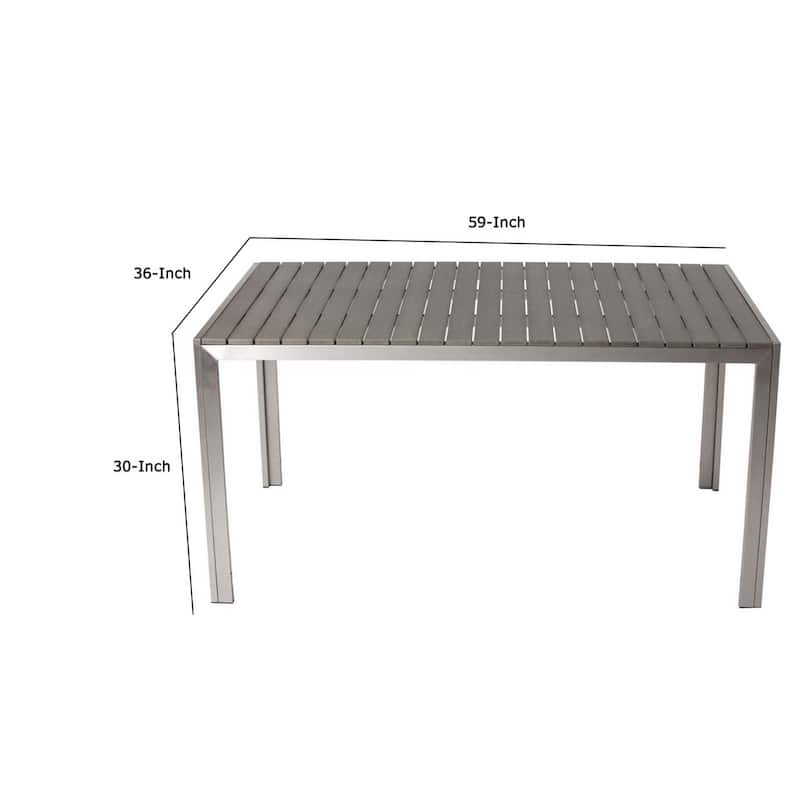 Sleek And Modish Trendy Anodized Aluminum Dining table, Gray