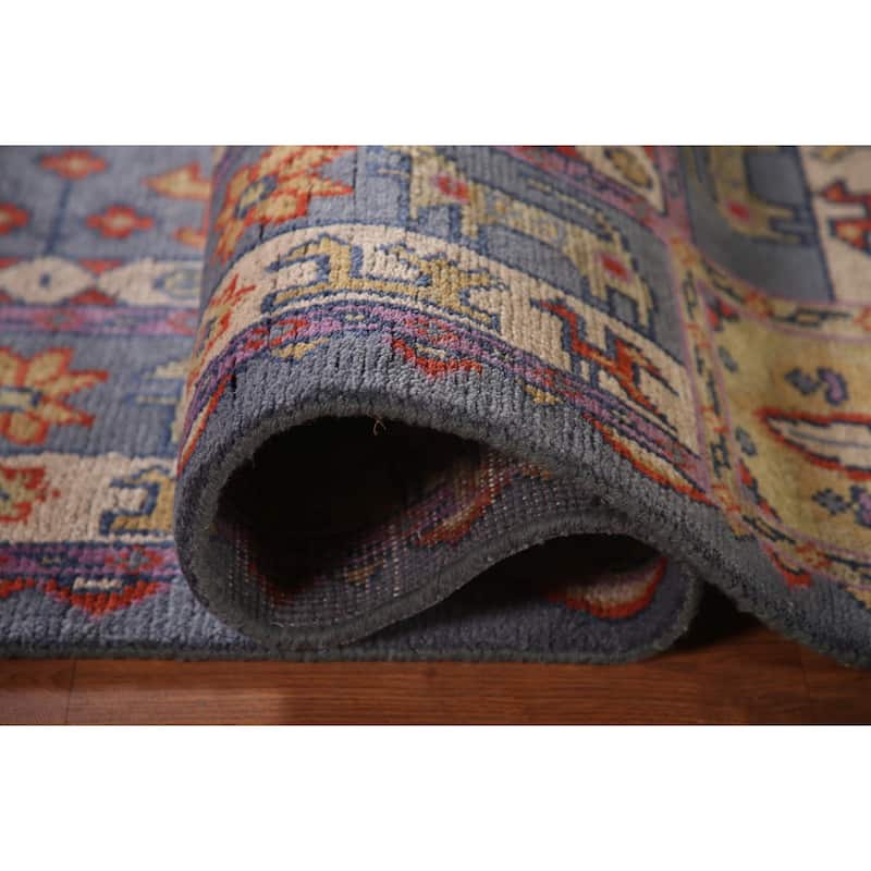 Geometric Heriz Serapi Area Rug Hand-Knotted Wool Carpet - 7'8" x 10'1"