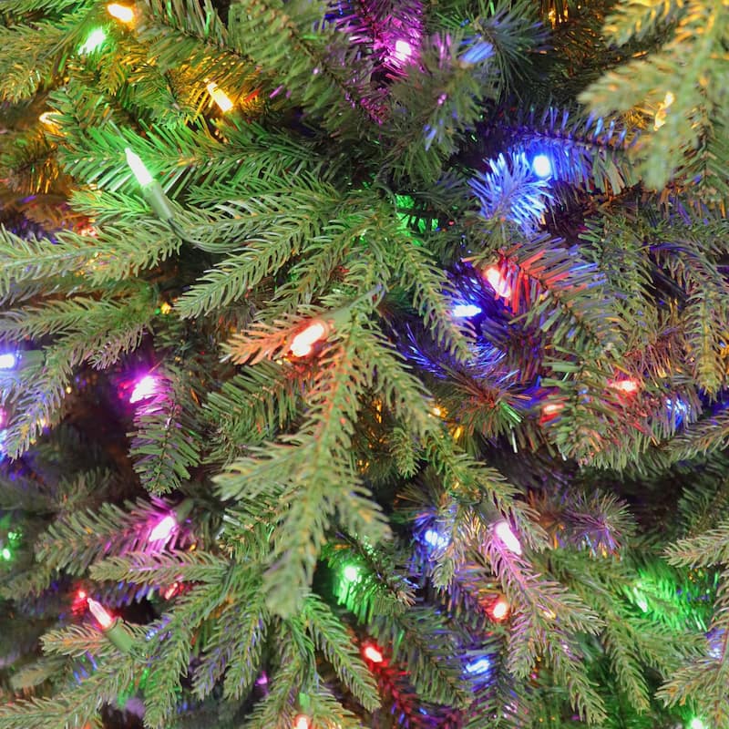 7.5' LED Galveston Fir Artificial Christmas Tree, Color Select Lights - 7.5 Foot