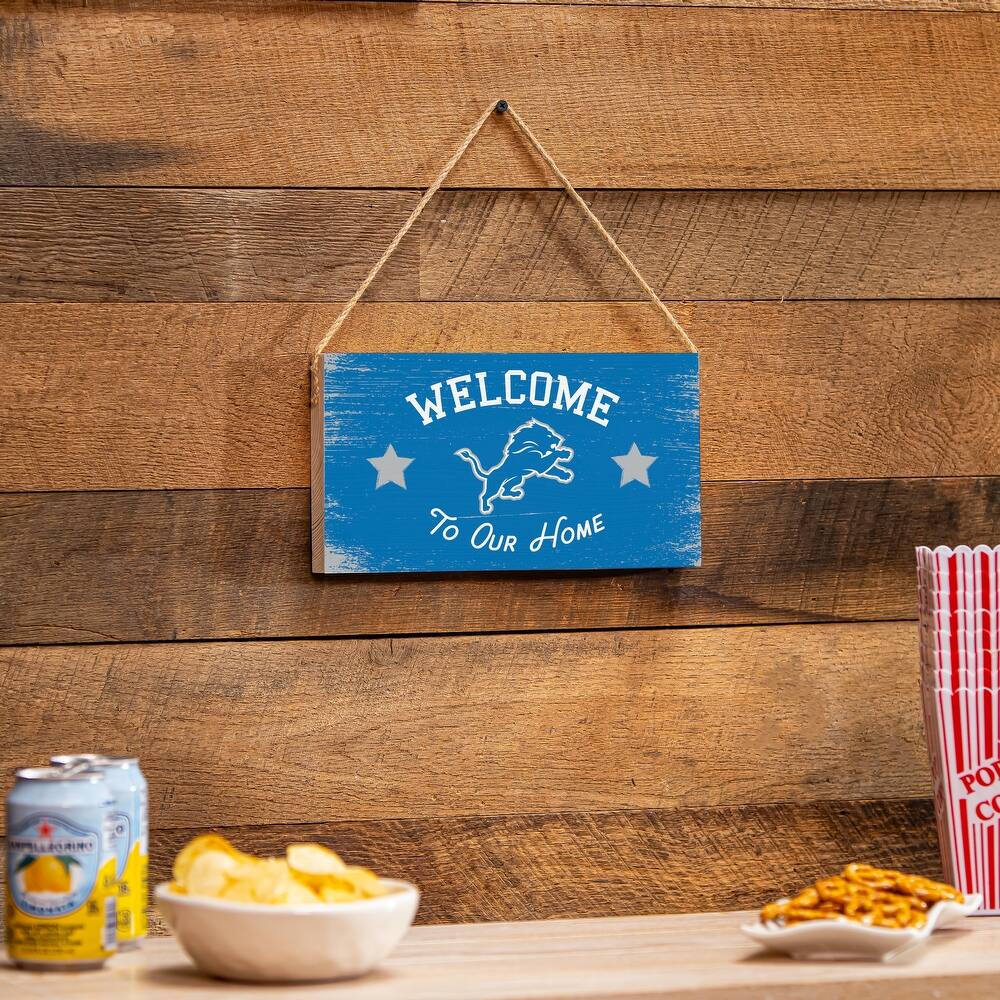 Detroit Lions Wooden Door Decor Wall Sign - Multi-Color