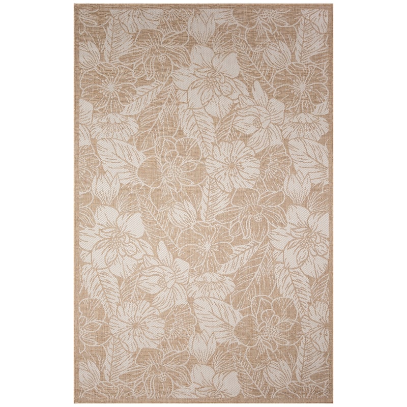 Liora Manne Carmel Botanical Indoor/Outdoor Rug - 3'3" x 4'11" - 3'3" x 4'11"/Sand