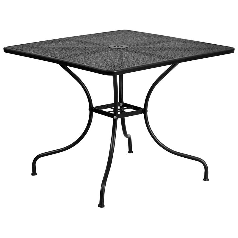 35.5'' Square Indoor-Outdoor Steel Patio Table - 32.5"