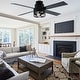 preview thumbnail 2 of 10, Oaks Aura 52in. Black Industrial Flush Mount Ceiling Fan with Lights and Remote, 6-Speeds Reversible Low Profile Ceiling Fan