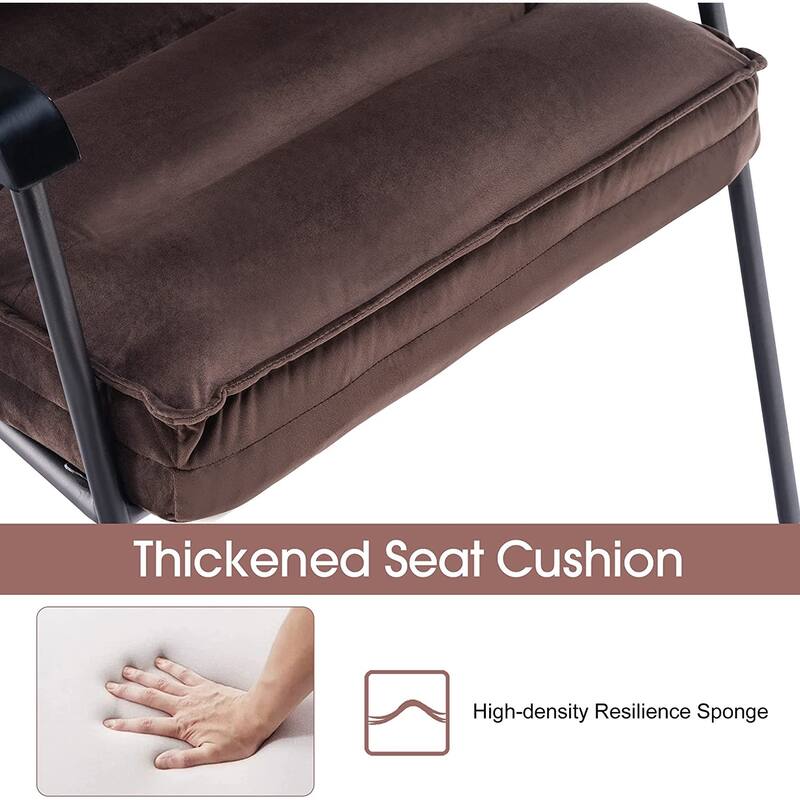 MCombo Tufted Velvet and Iron Club Chair with Ottoman