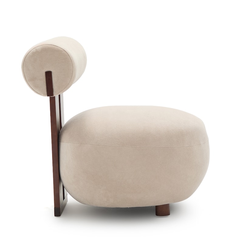 Christopher Knight Home - Modern Velvet Solid Wood Accent Chair with Sculptural Design