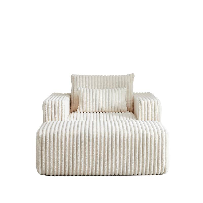 GDFStudio - Amelia Plush Corduroy Recliner Sofa with Removable Footrest for Relaxed Living Room Comfort
