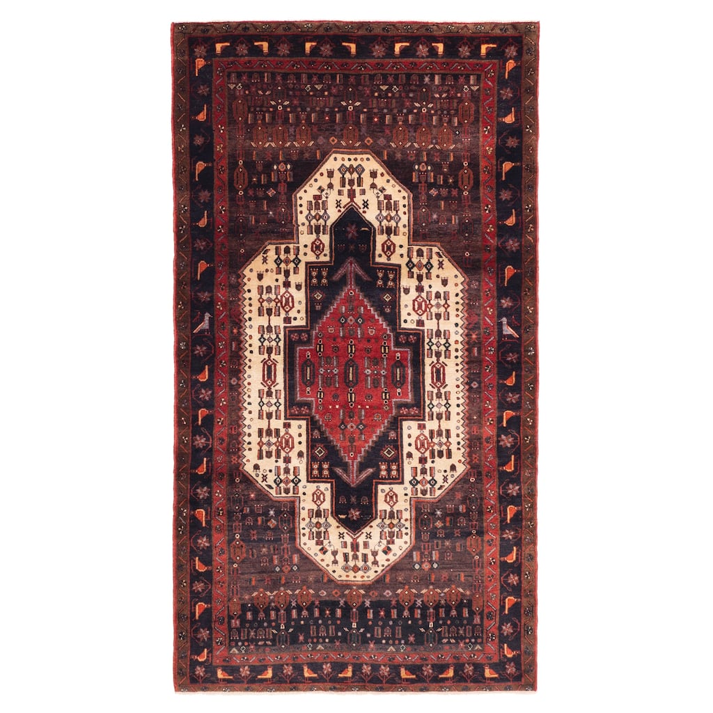 ECARPETGALLERY Hand-knotted Anatolian Dark Brown Wool Rug - 4'11 x 9'2
