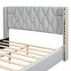 preview thumbnail 46 of 49, Full Size PU Upholstered Platform Bed with Modern Wooden Slat Support