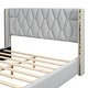preview thumbnail 21 of 49, Upholstered Full Size Platform Bed with PU Leather and Wooden Slats