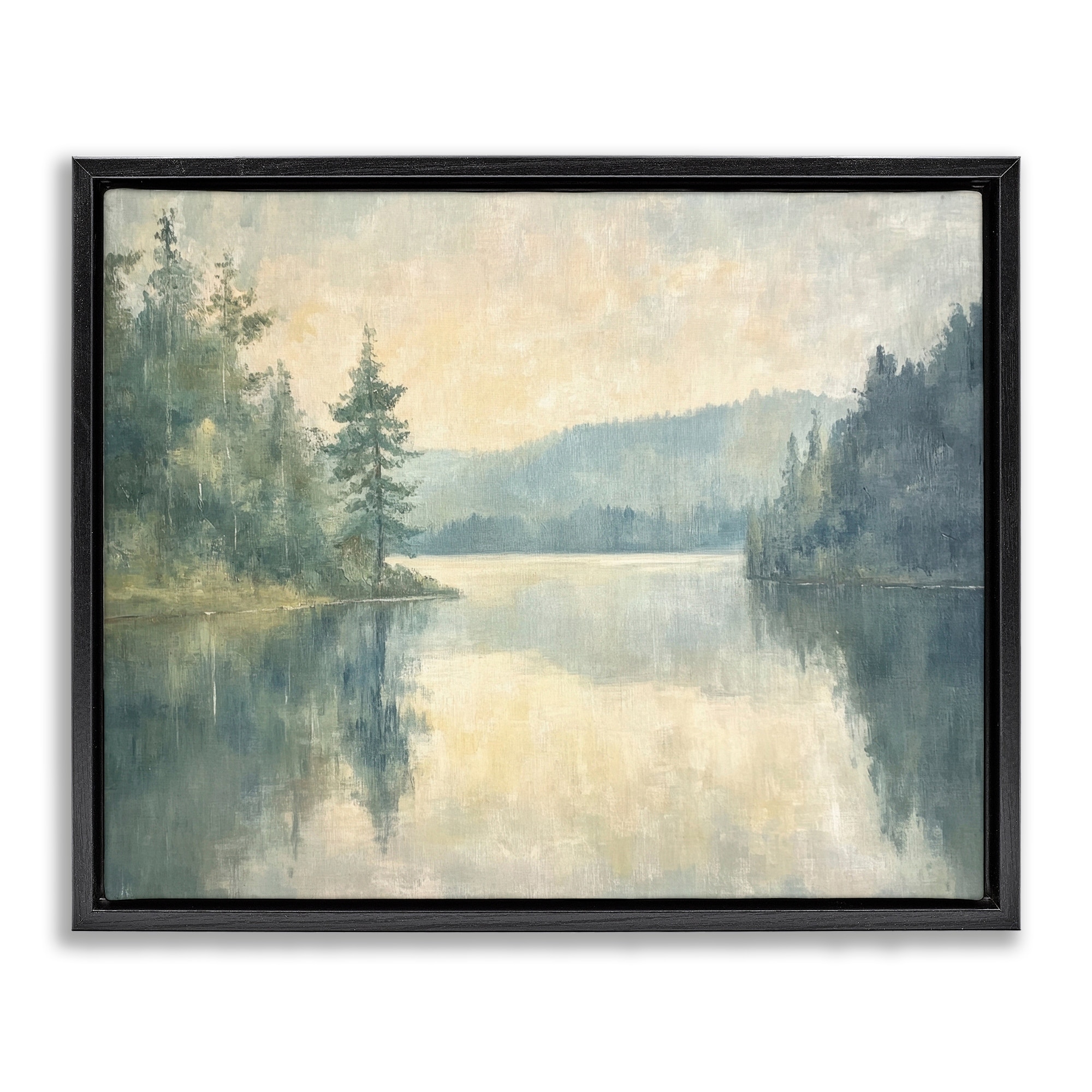Stupell Mountain's Reflection Landscape Framed Floater Canvas Wall Art Design By Petal Prints Design