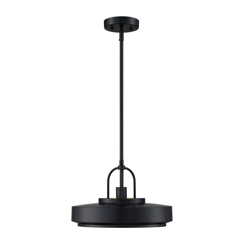 Odea 14 in. 1-Light Matte Black Transitional Pendant Light