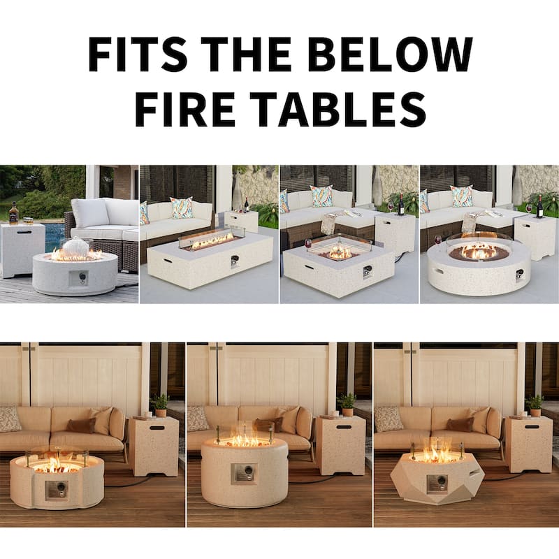 COSIEST Concrete Outdoor Propane Tank Cover Table