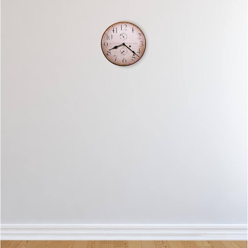 Howard Miller H. Miller 18 Inch Rustic, Industrial, Old World Style Distressed, Round Wall Clock - White