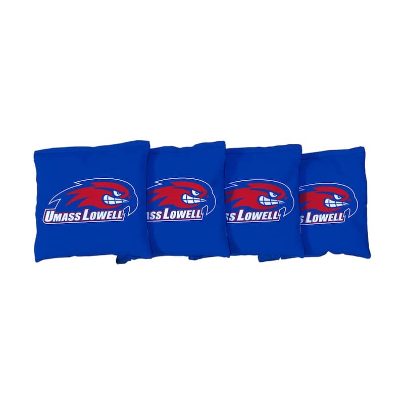 Massachusetts Lowell UMASS River Hawks Blue Cornhole Bags - Corn Filled