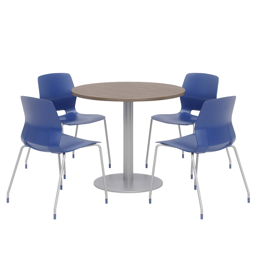 Olio Designs Round Dining Table Set, Lola Chairs, Studio Teak