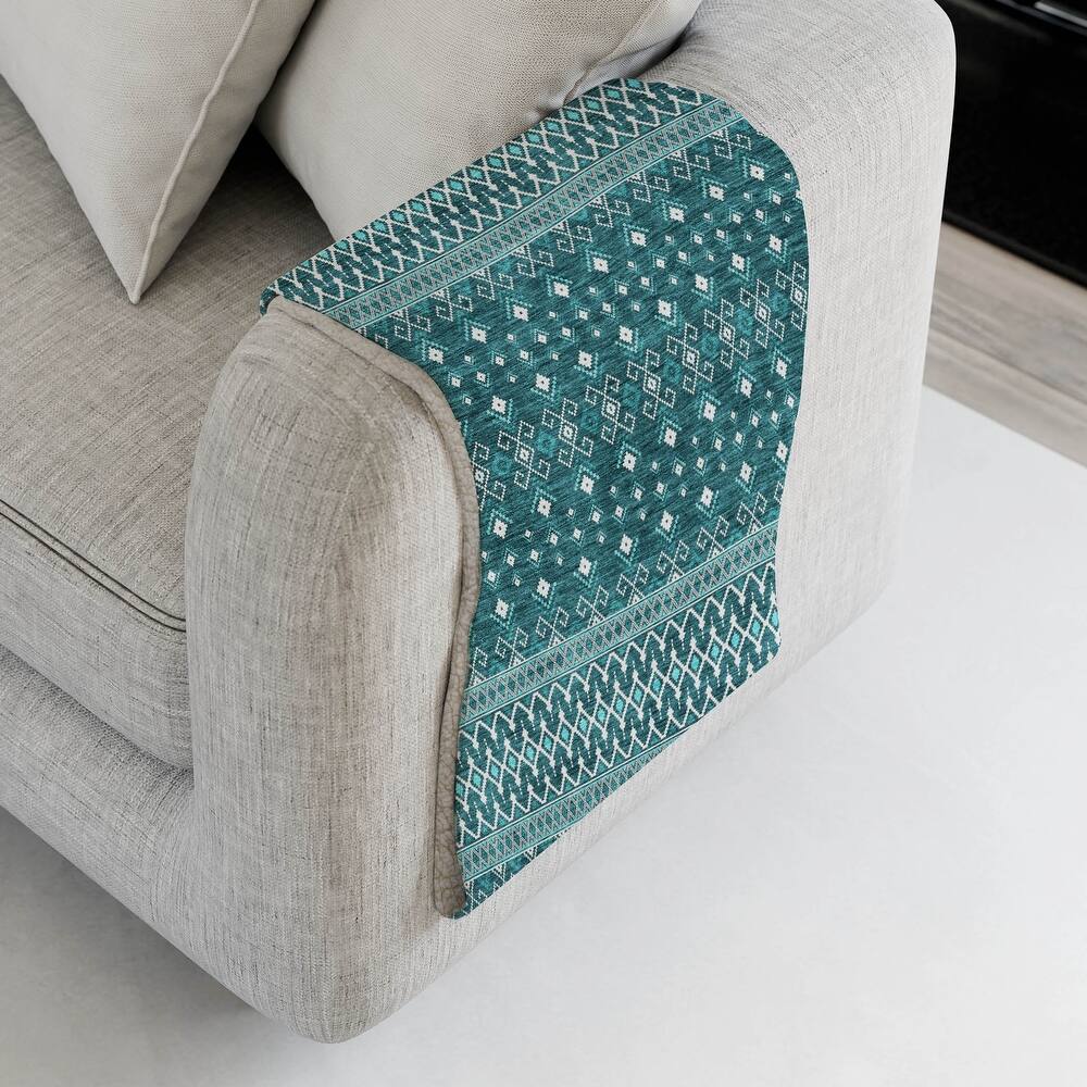 Premium Machine Washable Boho Moroccan Sherpa Throw Blanket