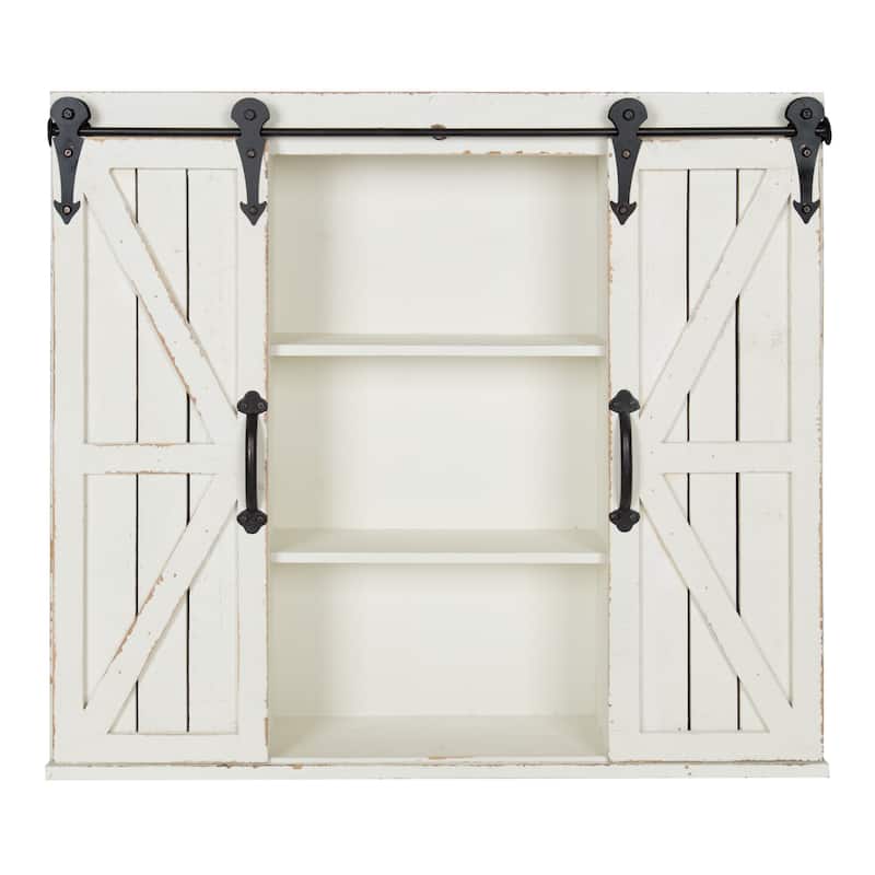 Kate and Laurel Cates Rustic Wood Decorative Cabinet - Rustic White