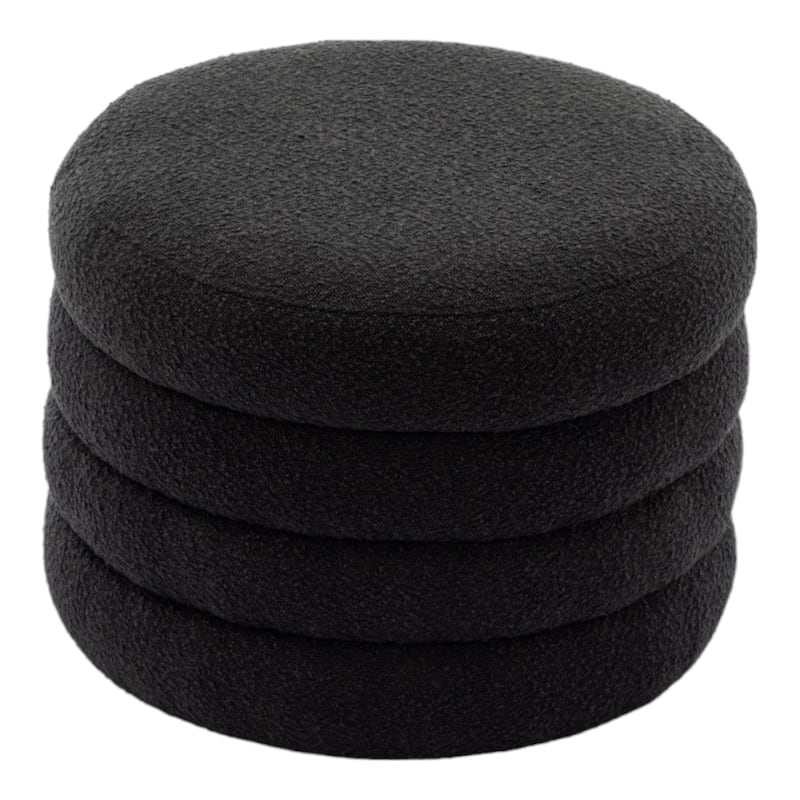 24'' L Upholstered Round Storage Ottoman Footstool