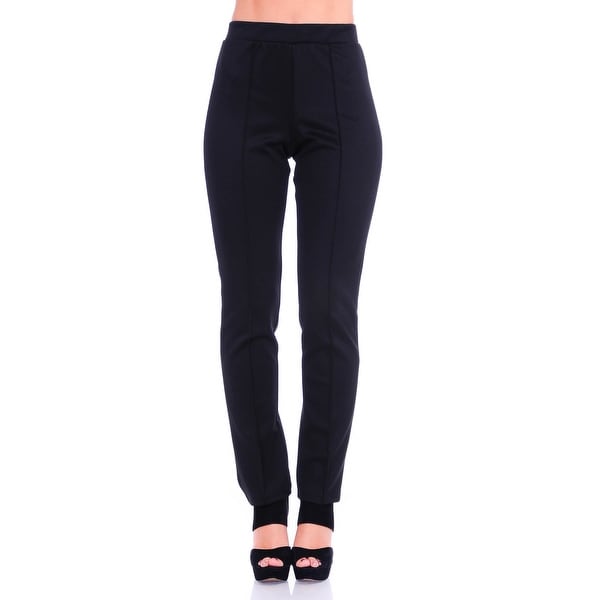 Simply Ravishing Women's Solid Stretch Straight Leg Slim Fit Pants