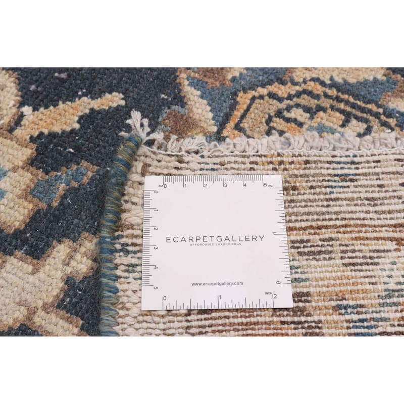 ECARPETGALLERY Hand-knotted Antalya Vintage Navy Wool Rug - 5'0 x 10'6