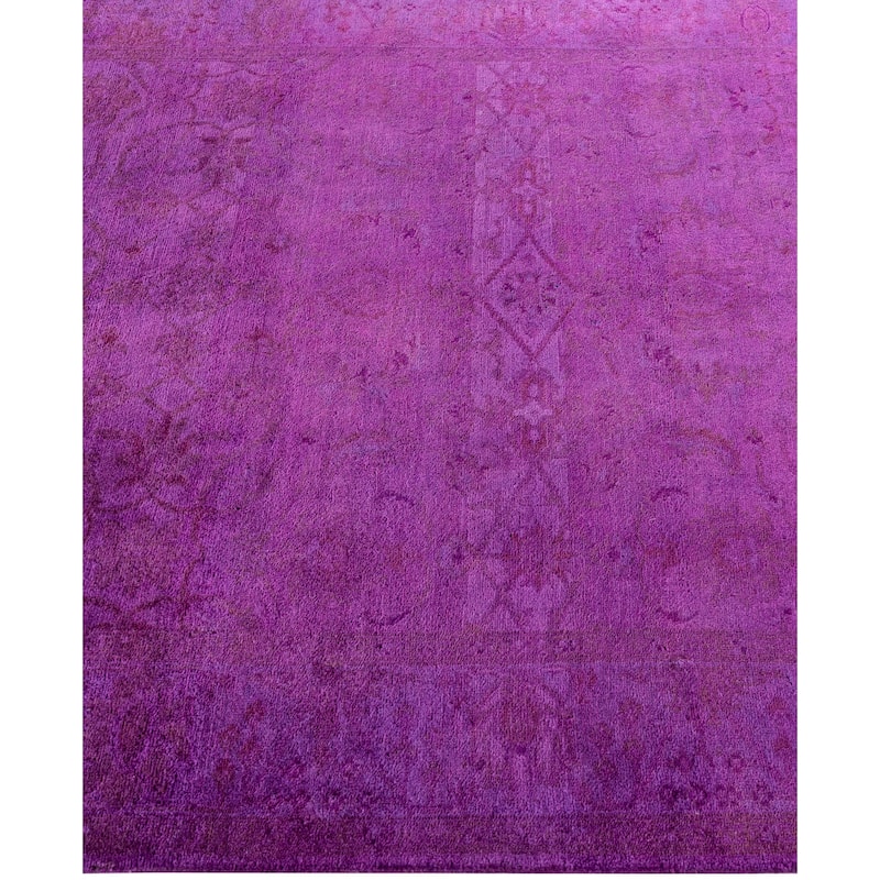 Overdyed One-of-a-Kind Hand-Knotted Area Rug - Purple - 4' 2" x 6' 0"