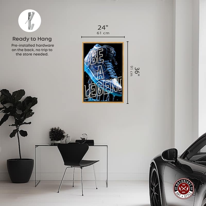 Notoriart Be A Legend Sneaker Drip Framed Sneaker 1 Piece Canvas Wall Art