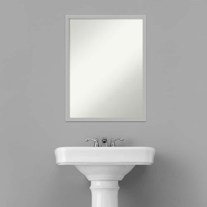 Non-Beveled Bathroom Wall Mirror - Hera Chrome Frame