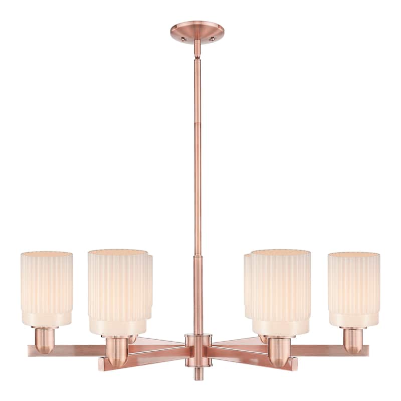 Innovations Lighting Endless Possibilities Arcadia - Hadley - 6 Light 34" Stem Hung Chandelier - Antique Copper