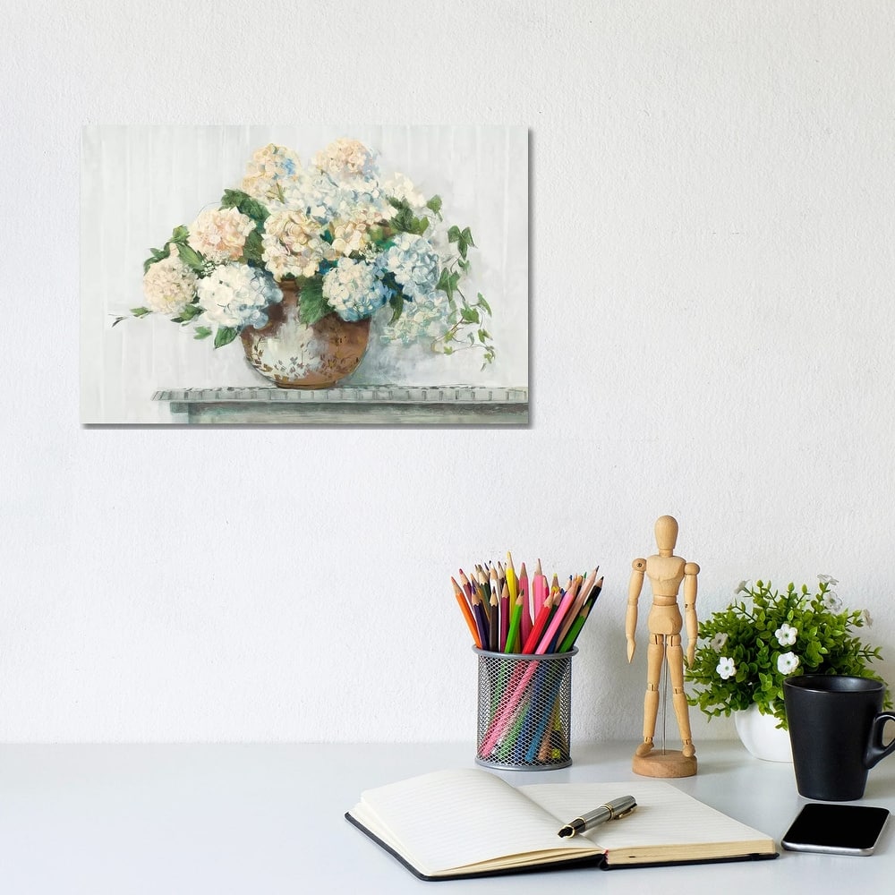 iCanvas "White Hydrangea Cottage" by Carol Rowan Canvas Print