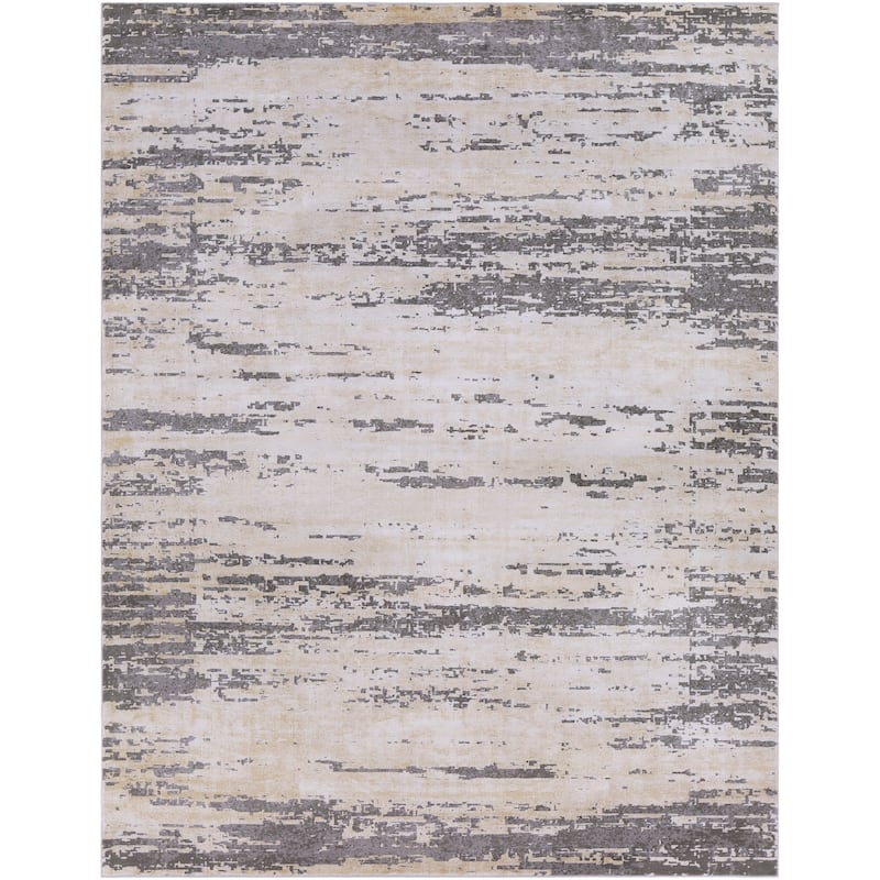 Livabliss Teddy Grey Abstract Modern Area Rug
