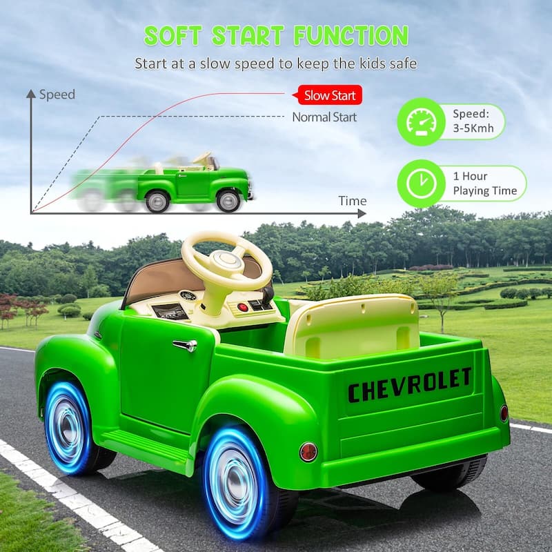 12V Kids Ride On Car, Licensed Chevrolet 3100 Pickup Battery Powered Electric Vehicle