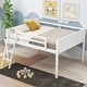 preview thumbnail 25 of 30, Twin Size Wood Loft Bed with Flexible Ladder Placement, Guardrails, and Slide - Gray, Space-Saving Design for Play and Rest Full White