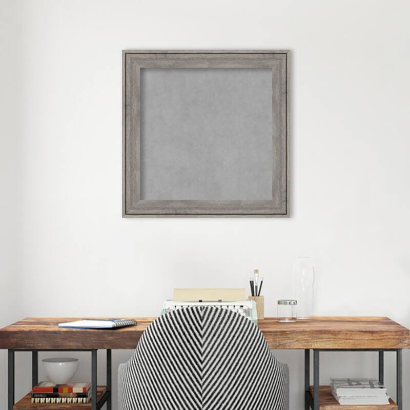 Amanti Art Regis Barnwood Grey Framed Magnetic Board