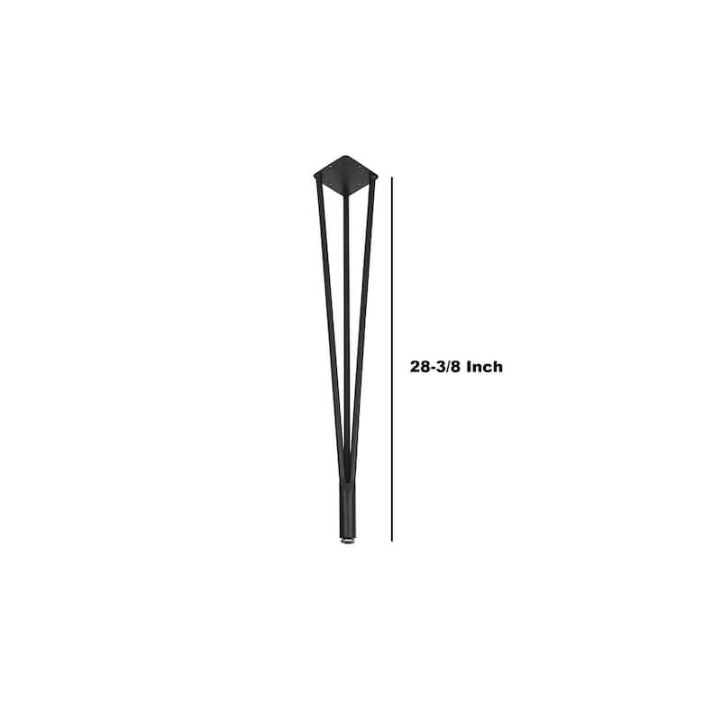 Set of 4 - 28-3/8 inch 3 Rods Hairpin Table legs, Heavy Duty Solid Steel metal adjustable base dining console table