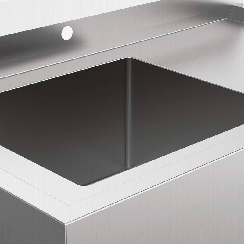37 in Stainless Steel One Compartment Commercial Utility Sink - N/A