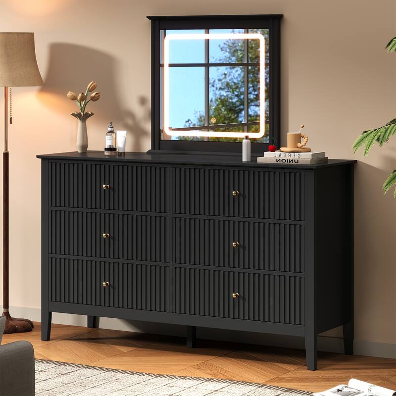 6 Drawer Dresser with Lighted Mirror