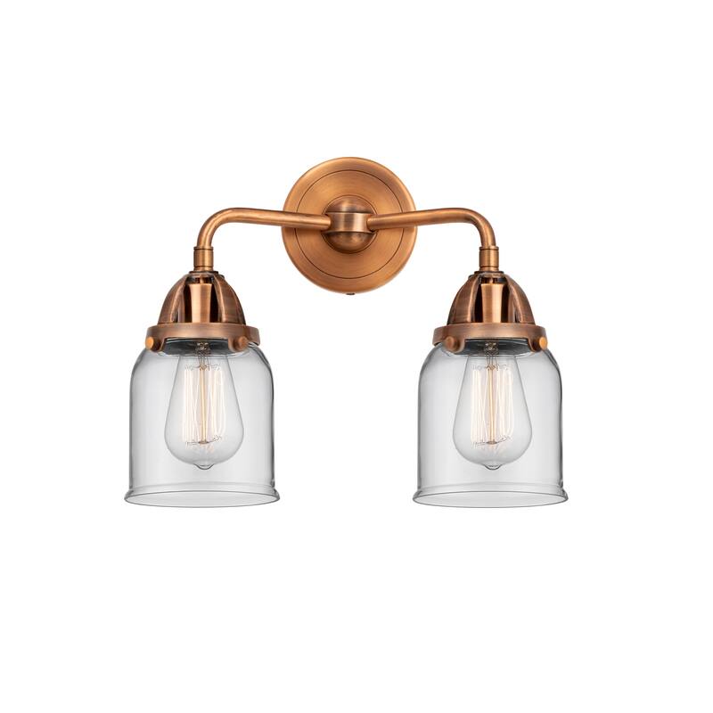 Innovations Lighting 288-2W-12-13 Bell Vanity Bell 2 Light 13" Wide - Antique Copper / Clear