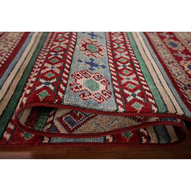Oriental Multi-Color Kazak Area Rug Handmade Wool Carpet - 3'11" x 6'0"