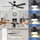 preview thumbnail 35 of 69, YUHAO Kaleido 52 in. Indoor Matte Black 3-Colors Integrated LED 6-Speeds Ceiling Fans with Dual-Finish Blades and Remote Control