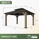 preview thumbnail 13 of 62, Aoxun Outdoor Cedar Wood Gazebo with Double Hardtop Roof